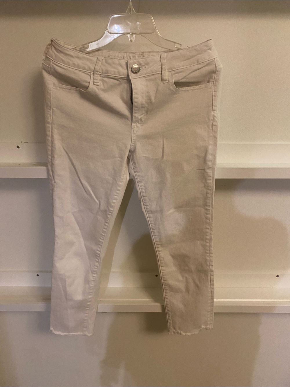 American Eagle Outfitters Cropped Slim Jeans in Light Tan